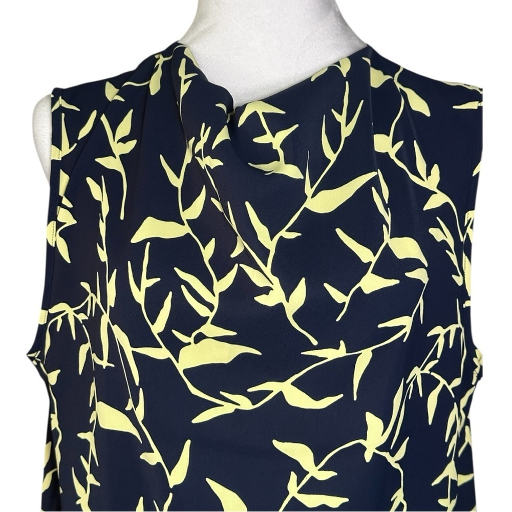 Calvin Klein Yellow and Black Blouse with High Neckline MSRP $79.00 - Picture 2 of 5